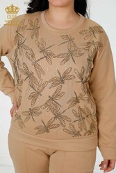 Scuba ve İki İplikten Üretilen Eşofman Takım Taş İşlemeli Kadın Giyim Üreticisi - 17487 | Reel Tekstil - Thumbnail