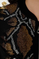 in scuba e due fili Set Tuta - Leopardo Pietre ricamate - Tasche - Produttore abbigliamento donna - 17530 | Tessuto reale - Thumbnail