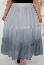 تنورة مصنوعة من قماش قطن ليكرا مصنع الملابس النسائية - 20442 | نسيج حقيقي - Thumbnail