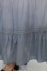 تنورة مصنوعة من قماش قطن ليكرا مصنع الملابس النسائية - 20442 | نسيج حقيقي - Thumbnail