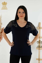 Blusa Producida en Tela Viscosa Con Cuello en V Fabricante de Ropa de Mujer - 79054 | Textiles reales - Thumbnail