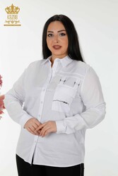 Tasca della camicia Produttore di abbigliamento femminile dettagliato con tessuto in cotone Lycra - 20312 | Tessuto reale - Thumbnail