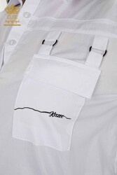 Tasca della camicia Produttore di abbigliamento femminile dettagliato con tessuto in cotone Lycra - 20312 | Tessuto reale - Thumbnail