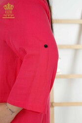 Abito In Cotone Tessuto Lycra Due Tasche Abbigliamento Donna - 20400 | Tessuto reale - Thumbnail