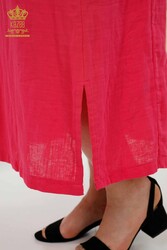 Abito In Cotone Tessuto Lycra Due Tasche Abbigliamento Donna - 20400 | Tessuto reale - Thumbnail