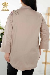 Camicie Prodotte con Tessuto Lycra Cotone Fantasia Floreale Produttore Abbigliamento Donna - 17053 | Tessuto reale - Thumbnail