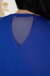 Blusa Prodotta Con Tessuto In Viscosa Tulle Dettagliata Produttore Abbigliamento Donna - 79084 | Tessuto reale - Thumbnail