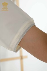 Camicetta in tessuto viscosa Manica corta Produttore di abbigliamento femminile - 79232 | Tessuto reale - Thumbnail