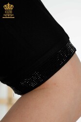 Camicetta realizzata con bottoni in tessuto di viscosa Produttore di abbigliamento femminile dettagliato - 79296 | Tessuto reale - Thumbnail