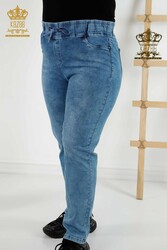 Produttore di abbigliamento da donna con pantaloni elastici in vita prodotti con tessuto a maglia in lycra - 3699 | Tessuto reale - Thumbnail