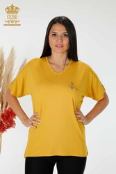 Blusa In Tessuto Viscosa Manica Corta Abbigliamento Donna - 78931 | Tessuto reale - Thumbnail