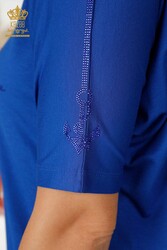 Blusa In Tessuto Viscosa Manica Corta Abbigliamento Donna - 78931 | Tessuto reale - Thumbnail