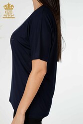 Blusa In Tessuto Viscosa Manica Corta Abbigliamento Donna - 78931 | Tessuto reale - Thumbnail