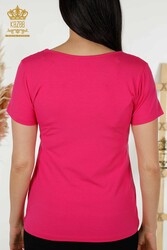 Blusa In Tessuto Viscosa Manica Corta Abbigliamento Donna - 79220 | Tessuto reale - Thumbnail