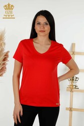 Blusa Prodotta con Tessuto Viscosa Scollo a V Abbigliamento Donna - 79179 | Tessuto reale - Thumbnail