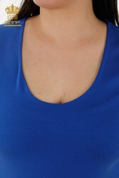Blusa Prodotta con Tessuto Viscosa Basic Logo Abbigliamento Donna - 79190 | Tessuto reale - Thumbnail