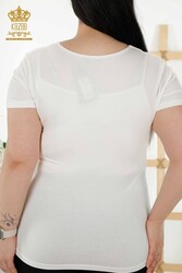 Blusa Prodotta con Tessuto Viscosa Basic Logo Abbigliamento Donna - 79190 | Tessuto reale - Thumbnail