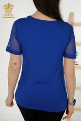 Blusa Prodotta con Tessuto in Viscosa Colletto Ciclismo Abbigliamento Donna - 79290 | Tessuto reale - Thumbnail