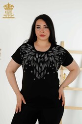 Blusa Prodotta con Tessuto in Viscosa Colletto Ciclismo Abbigliamento Donna - 79053 | Tessuto reale - Thumbnail