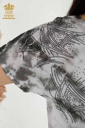 Blusa Prodotta con Tessuto in Viscosa Colletto Ciclismo Abbigliamento Donna - 79172 | Tessuto reale - Thumbnail