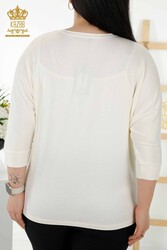 Blusa Prodotta con Tessuto in Viscosa Colletto Ciclismo Abbigliamento Donna - 79222 | Tessuto reale - Thumbnail
