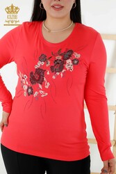 Blusa in tessuto di viscosa Collare da ciclista Abbigliamento da donna - 79045 | Tessuto reale - Thumbnail