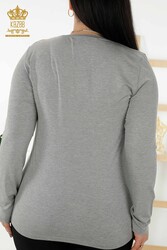 Blusa in tessuto di viscosa Collare da ciclista Abbigliamento da donna - 79045 | Tessuto reale - Thumbnail