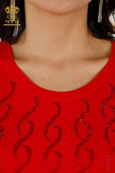 Blusa Prodotta con Tessuto in Viscosa Colletto Ciclismo Abbigliamento Donna - 79069 | Tessuto reale - Thumbnail