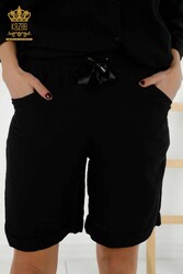 Ensembles de chemises et de shorts fabriqués avec des poches en tissu de coton lycra Fabricant de vêtements pour femmes - 20401 | Vrai textile - Thumbnail