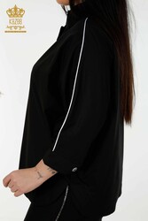Chemise Demi Boutonnée Fabricant de Vêtements Femme avec Tissu Coton Lycra - 20307 | Vrai textile - Thumbnail