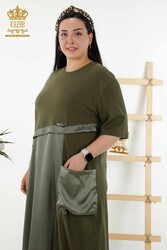 Robe en tissu de coton lycra avec poches Vêtements pour femmes - 20323 | Vrai textile - Thumbnail