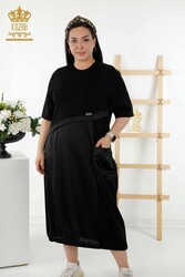 Robe en tissu de coton lycra avec poches Vêtements pour femmes - 20323 | Vrai textile - Thumbnail