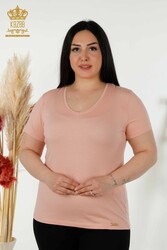 Chemisier Produit avec Viscose V-Neck Vêtements pour femmes - 79179 | Vrai textile - Thumbnail