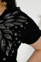 chemisier produit avec des vêtements pour femmes de collier de cyclisme de tissu de viscose - 79053 | Vrai textile - Thumbnail