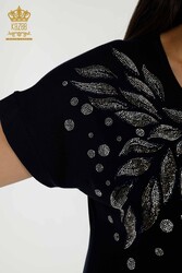 chemisier produit avec des vêtements pour femmes de collier de cyclisme de tissu de viscose - 79053 | Vrai textile - Thumbnail
