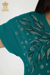 chemisier produit avec des vêtements pour femmes de collier de cyclisme de tissu de viscose - 79053 | Vrai textile - Thumbnail