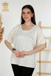 chemisier produit avec des vêtements pour femmes de collier de cyclisme de tissu de viscose - 79221 | Vrai textile - Thumbnail