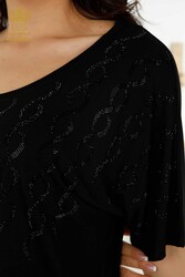 chemisier produit avec des vêtements pour femmes de collier de cyclisme de tissu de viscose - 79069 | Vrai textile - Thumbnail
