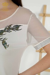 chemisier produit avec des vêtements pour femmes de collier de cyclisme de tissu de viscose - 79106 | Vrai textile - Thumbnail