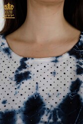 chemisier produit avec des vêtements pour femmes de collier de cyclisme de tissu de viscose - 79167 | Vrai textile - Thumbnail