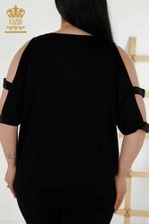 chemisier en viscose tissu ras du cou vêtements pour femmes - 79108 | Vrai textile - Thumbnail