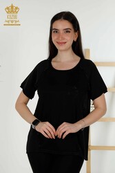 chemisier en viscose à manches courtes Fabricant de vêtements pour femmes - 79232 | Vrai textile - Thumbnail