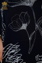Chemisier réalisé avec un tissu en viscose à motif floral Fabricant de vêtements pour femmes - 79059 | Vrai textile - Thumbnail