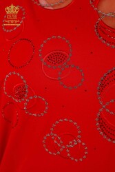 Chemisier en tissu de viscose brodé de pierre Fabricant de vêtements pour femmes - 79094 | Vrai textile - Thumbnail
