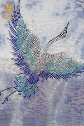 chemisier produit avec des vêtements pour femmes brodés de pierres à motifs d'oiseaux en tissu de viscose - 79124 | Vrai textile - Thumbnail