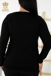 Fabriqué avec du tissu en viscose Chemisier - Col ras du cou - Vêtements pour femmes - 79045 | Vrai textile - Thumbnail