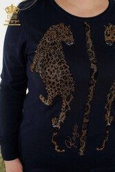 Traje de chándal 14GG Produced - Estampado de leopardo - Piedra bordada - Ropa de mujer - 16521 | Textiles reales - Thumbnail