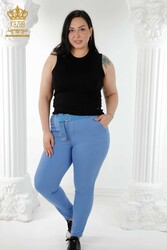 Fabriqué avec du lycra tricoté - Jeans - Ceinturé - Fabricant de vêtements pour femmes - 3468 | Vrai textile - Thumbnail