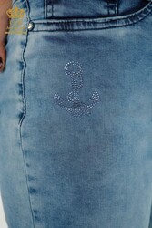 Détail de la ceinture du pantalon capri produit avec un tissu tricoté en lycra Fabricant de vêtements pour femmes - 3504 | Vrai textile - Thumbnail