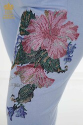 Tuta da ginnastica in scuba e due filati Produttore di abbigliamento femminile a motivi floreali - 16522 | Tessuto reale - Thumbnail